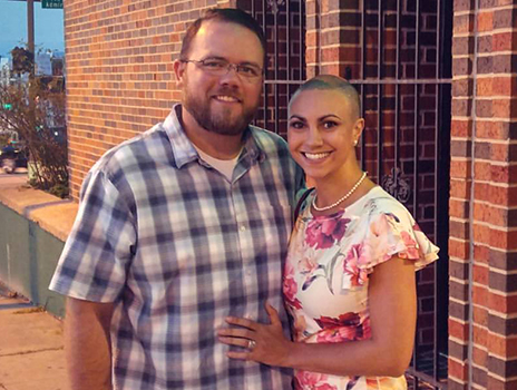 Breast cancer patient Samantha Hardisty and her husband.
