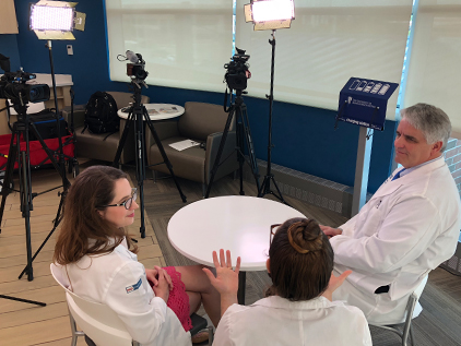 Doctors filming Bench to Bedside.