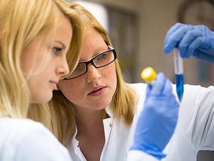 Researchers in lab