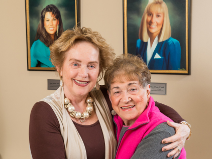 Judy Newell with Linda Wilcox.