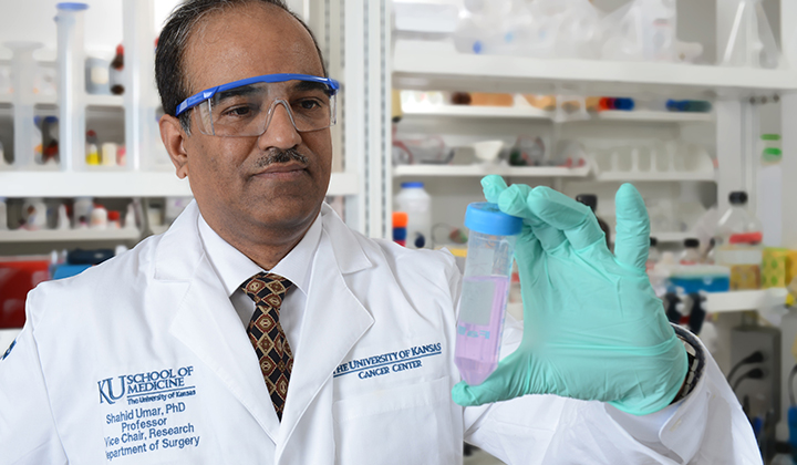 Researcher Shahid Umar in lab.
