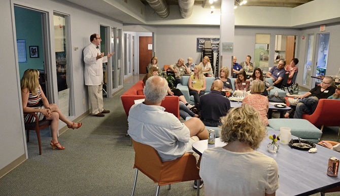 Approximately 20 esophageal cancer patients, survivors and their family caregivers gather monthly at Turning Point.