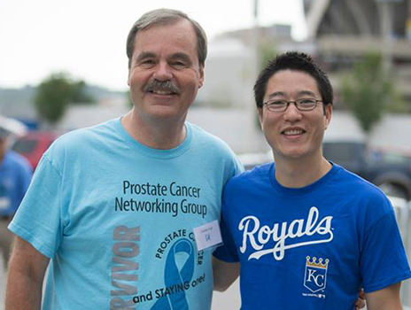 Prostate cancer patient Charley Vogt with Dr. Lee.