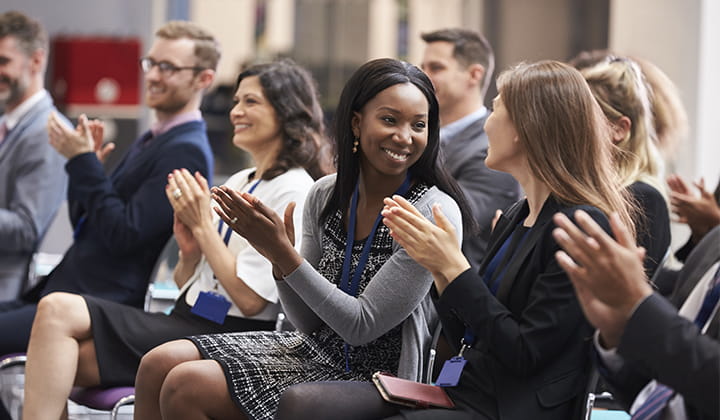 People attending a conference.