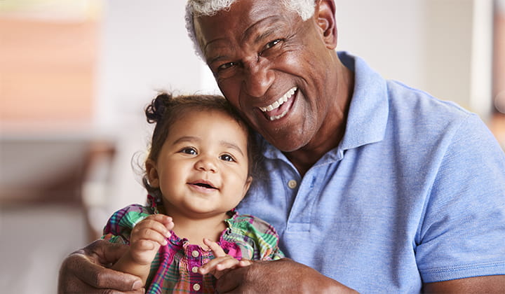 Grandpa with granddaughter.