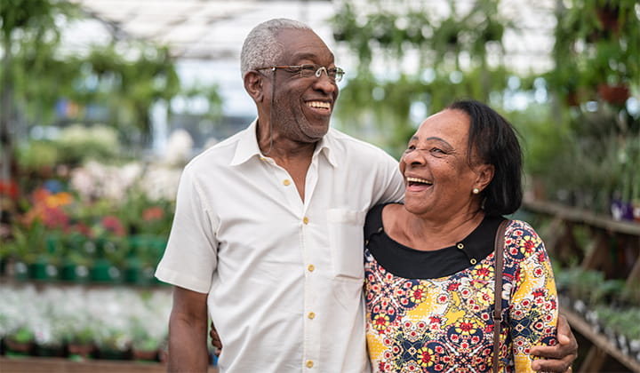 Happy older couple.