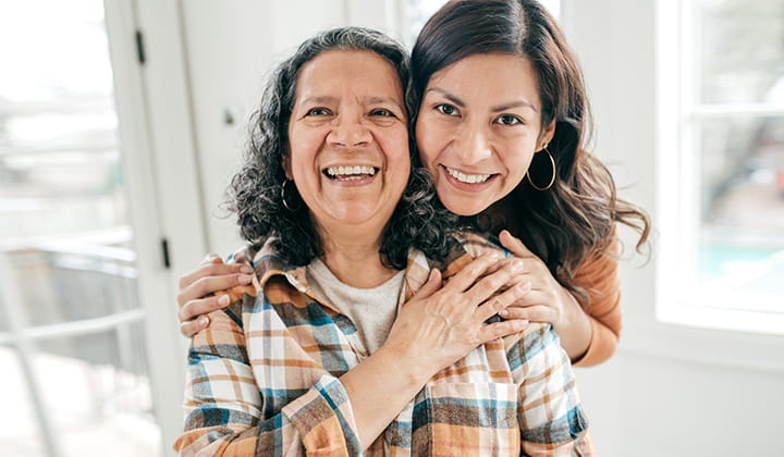 Happy mom and daughter.