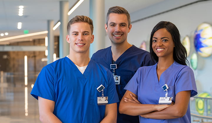Three happy nurses.