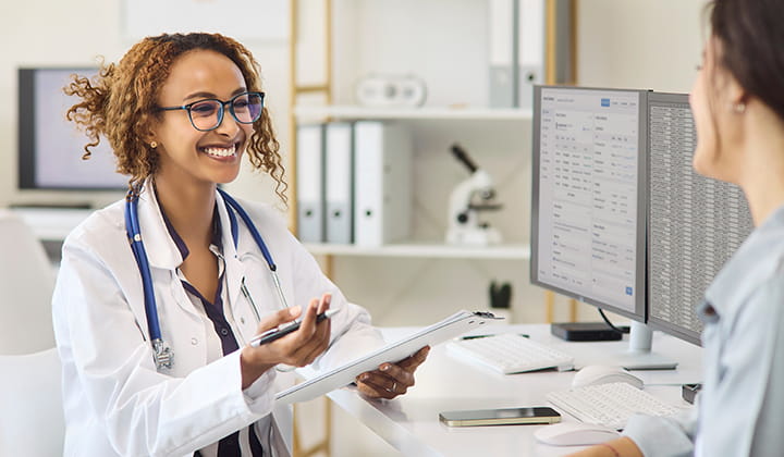 Doctor speaking with a patient