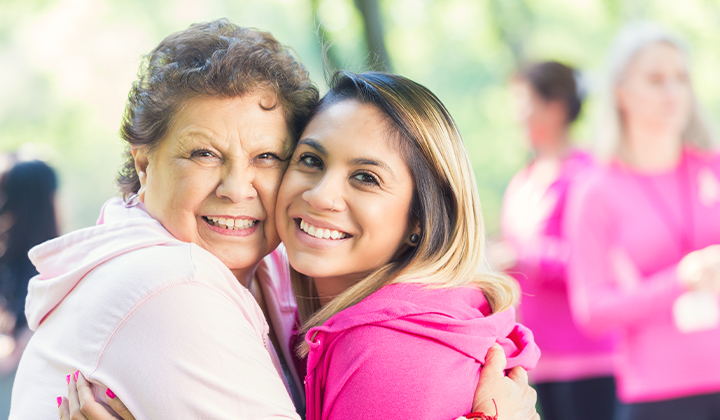 Mother and daughter embracing