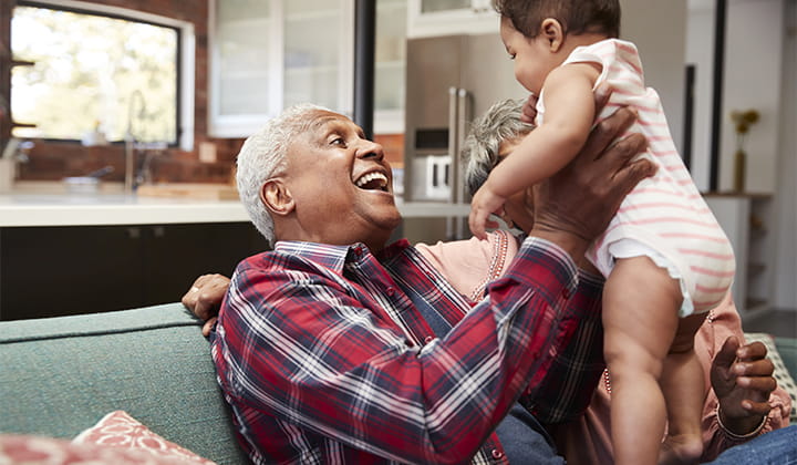 Happy grandpa.