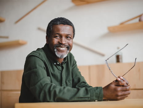 Happy man smiling